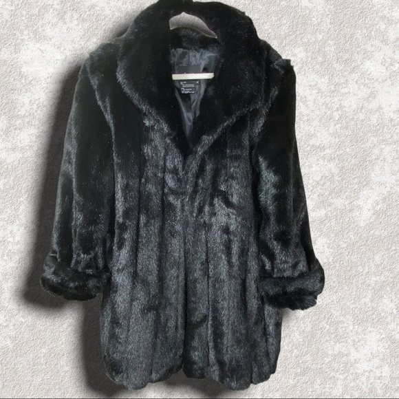 Dennis Basso faux fur coat 1X Luxury alternative to real fur Vegan friendly Luxe - Picture 2 of 10
